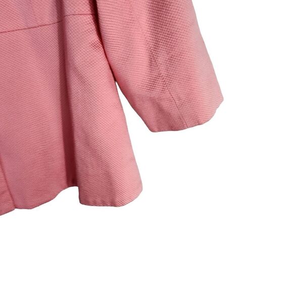 Sandro Pink Birds Eye Stretch 3/4 Sleeve Blazer - Picture 3 of 6